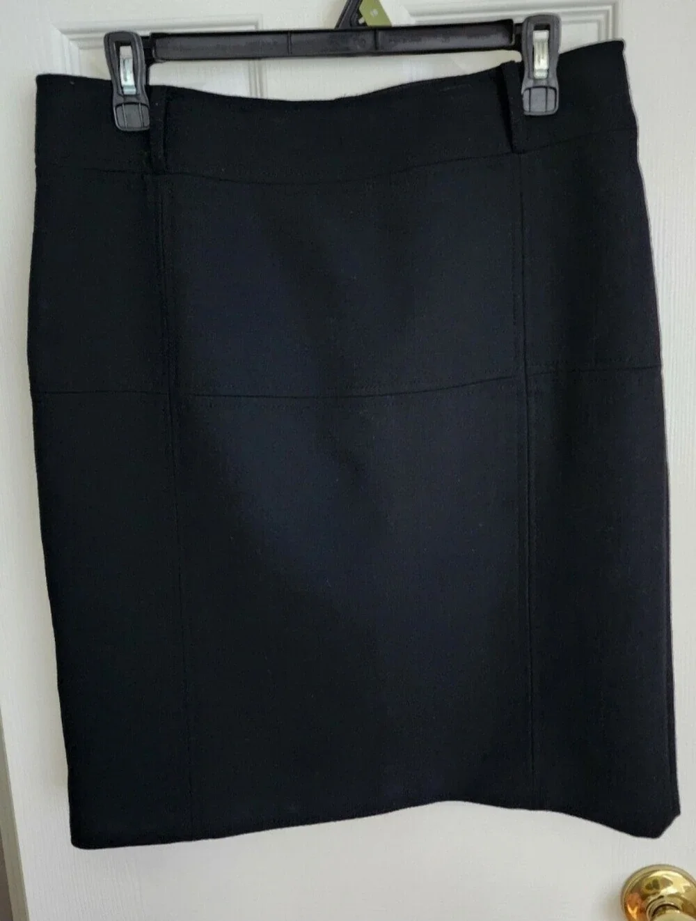 Tory Burch Black Wool Blend Pencil Skirt Lined Size 8 Belt Loops